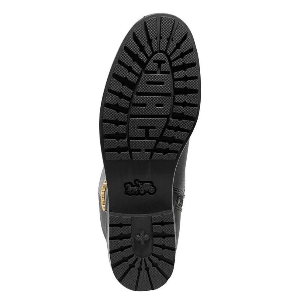 Coach Womens Farrah Logo Buckle Leather Boots 10 B Black - NIB $275 - Picture 5 of 7